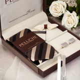 Winning Gift Box Includes 1 Neck Tie, 1 Brooch, 1 Pair of Cufflinks and 1 Pair of Collar Stays for Men | Genuine Branded Product from Peluche.in