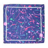 Peluche PolySilk Blue Printed Pocket Square For Men