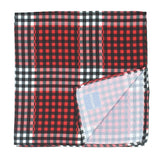 Peluche Red PolySilk Checkered Design Pocket Square For Men