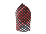Peluche Red PolySilk Checkered Design Pocket Square For Men