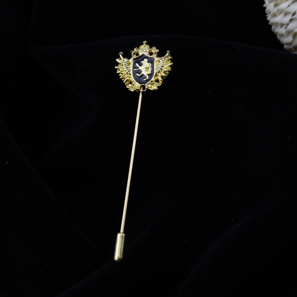 Buy Coat Of Arms Golden and Black Colored Brooch / Lapel Pin for Men