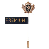 Peluche Coat Of Arms Golden and Black Colored Lapel Pin for Men
