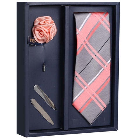 The Flush Feat Gift Box Includes 1 Neck Tie, 1 Brooch & 1 Pair of Collar Stays for Men | Genuine Branded Product from Peluche.in
