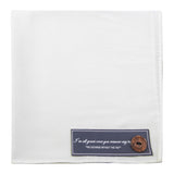 Peluche Solid Sapphire White Pocket Square