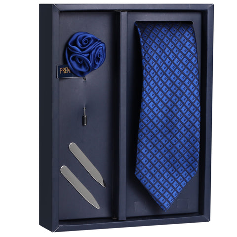 The Solid Ambush Gift Box Includes 1 Neck Tie, 1 Brooch & 1 Pair of Collar Stays for Men | Genuine Branded Product from Peluche.in