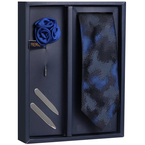 The Tartan Style Gift Box Includes 1 Neck Tie, 1 Brooch & 1 Pair of Collar Stays for Men | Genuine Branded Product from Peluche.in