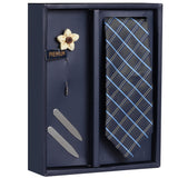 The Floral Checks Gift Box Includes 1 Neck Tie, 1 Brooch & 1 Pair of Collar Stays for Men | Genuine Branded Product from Peluche.in
