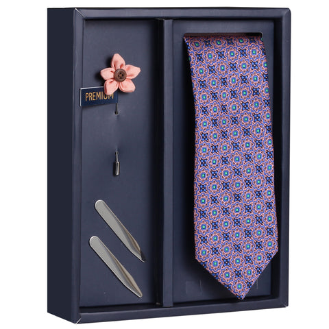 The Blot Dot Gift Box Includes 1 Neck Tie, 1 Brooch & 1 Pair of Collar Stays for Men | Genuine Branded Product from Peluche.in