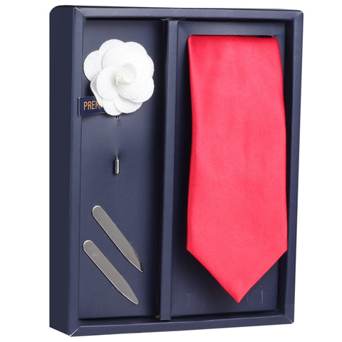 The Perse Melee Gift Box Includes 1 Neck Tie, 1 Brooch & 1 Pair of Collar Stays for Men | Genuine Branded Product from Peluche.in