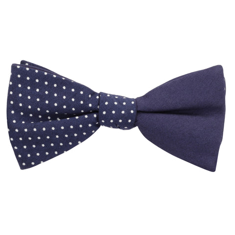 Dotty Design Navy Blue and White Colored Cotton Bow Tie for Men | Genuine Branded Product from Peluche.in