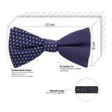 Peluche Dotty Design Navy Blue and White Colored Cotton Bow Tie for Men