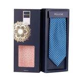 Peluche Mini Blue Arrows Microfiber Necktie For Men