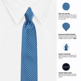 Peluche Mini Blue Arrows Microfiber Necktie For Men