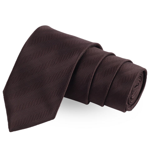 Wavy Stripes Brown Colored Microfiber Necktie For Men | Genuine Branded Product  from Peluche.in