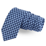 The Checkersome Blue Colored Microfiber Necktie For Men | Genuine Branded Product  from Peluche.in
