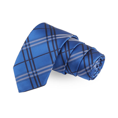 Blue Rush Blue Colored Microfiber Necktie For Men | Genuine Branded Product  from Peluche.in