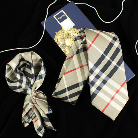 Neck Tie and Pocket Square Set for Men