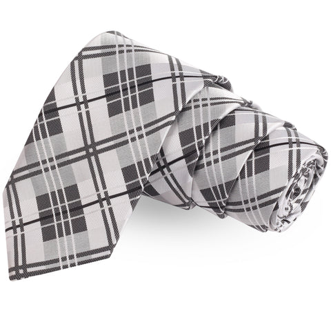 The Radiant Checks White Colored Microfiber Necktie For Men | Genuine Branded Product  from Peluche.in