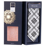 Peluche The Radiant Checks Microfiber Necktie For Men