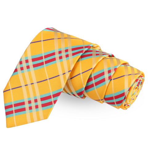 Polished Yellow Yellow Colored Microfiber Necktie For Men | Genuine Branded Product  from Peluche.in