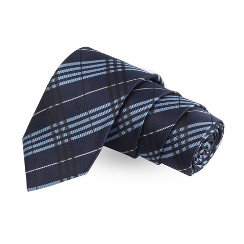 Striped Blue Colored Microfiber Necktie For Men | Genuine Branded Product  from Peluche.in