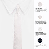 Peluche Stunning White Microfiber Necktie For Men