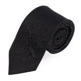 Peluche The Black Spike Black Color Microfiber Necktie For Men