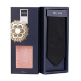 Peluche The Black Spike Black Color Microfiber Necktie For Men