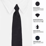 Peluche The Black Spike Black Color Microfiber Necktie For Men