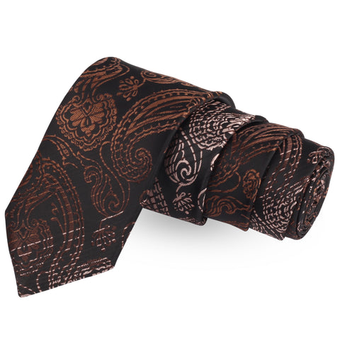 The Bewildering Black Black Colored Microfiber Necktie For Men | Genuine Branded Product  from Peluche.in