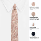 Peluche The Alluring Beige Microfiber Necktie For Men