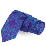 The Teal Floweret Blue Colored Microfiber Necktie For Men | Genuine Branded Product  from Peluche.in