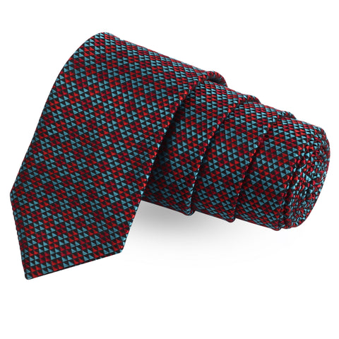 The Prymic Cut Red Colored Microfiber Necktie For Men | Genuine Branded Product  from Peluche.in