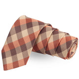 Peluche The Striped Check Microfiber Necktie For Men