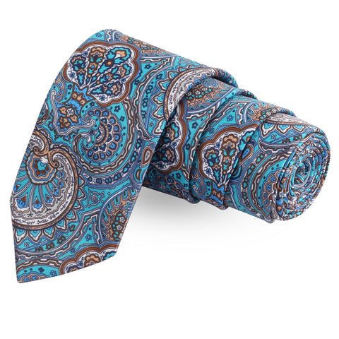 The Floret Grace Blue Colored Microfiber Necktie For Men | Genuine Branded Product  from Peluche.in