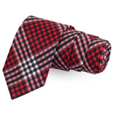 The Little Checks Red Colored Microfiber Necktie For Men | Genuine Branded Product  from Peluche.in