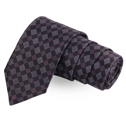 Polka Check Black Colored Microfiber Necktie For Men | Genuine Branded Product  from Peluche.in