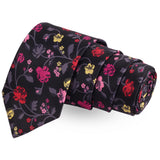 The Floral Vine Black Colored Microfiber Necktie For Men | Genuine Branded Product  from Peluche.in
