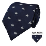 Peluche Wild Lion Navy Blue Neck Tie For Men