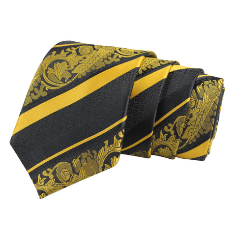 Peluche Priceless Divine Striped Golden Neck Tie For Men