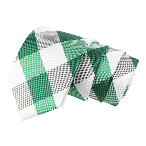 Peluche Sassy Checkered Green Neck Tie For Men