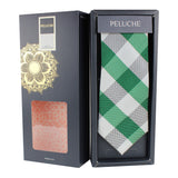 Peluche Sassy Checkered Green Neck Tie For Men