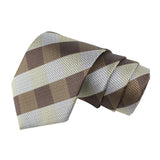 Peluche Sassy Checkered Brown Neck Tie For Men