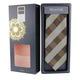 Peluche Sassy Checkered Brown Neck Tie For Men