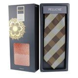 Peluche Sassy Checkered Brown Neck Tie For Men