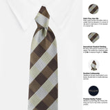 Peluche Sassy Checkered Brown Neck Tie For Men