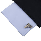 Peluche Gangsta Grey Rhodium Plated Shirt Cufflinks for Men