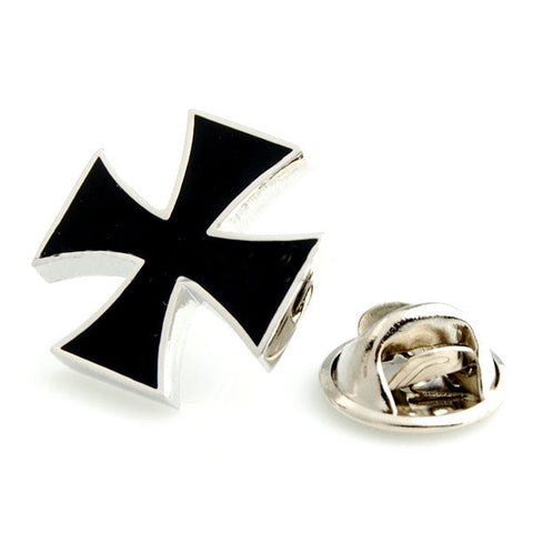 Peluche - Faith - Black, Silver - Brooch Lapel Pin - Brass, Enamel