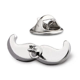 Peluche Manly Moustache Silver Lapel Pin