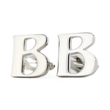 Peluche Silver Coloured Alphabet Cufflink (Letter B)